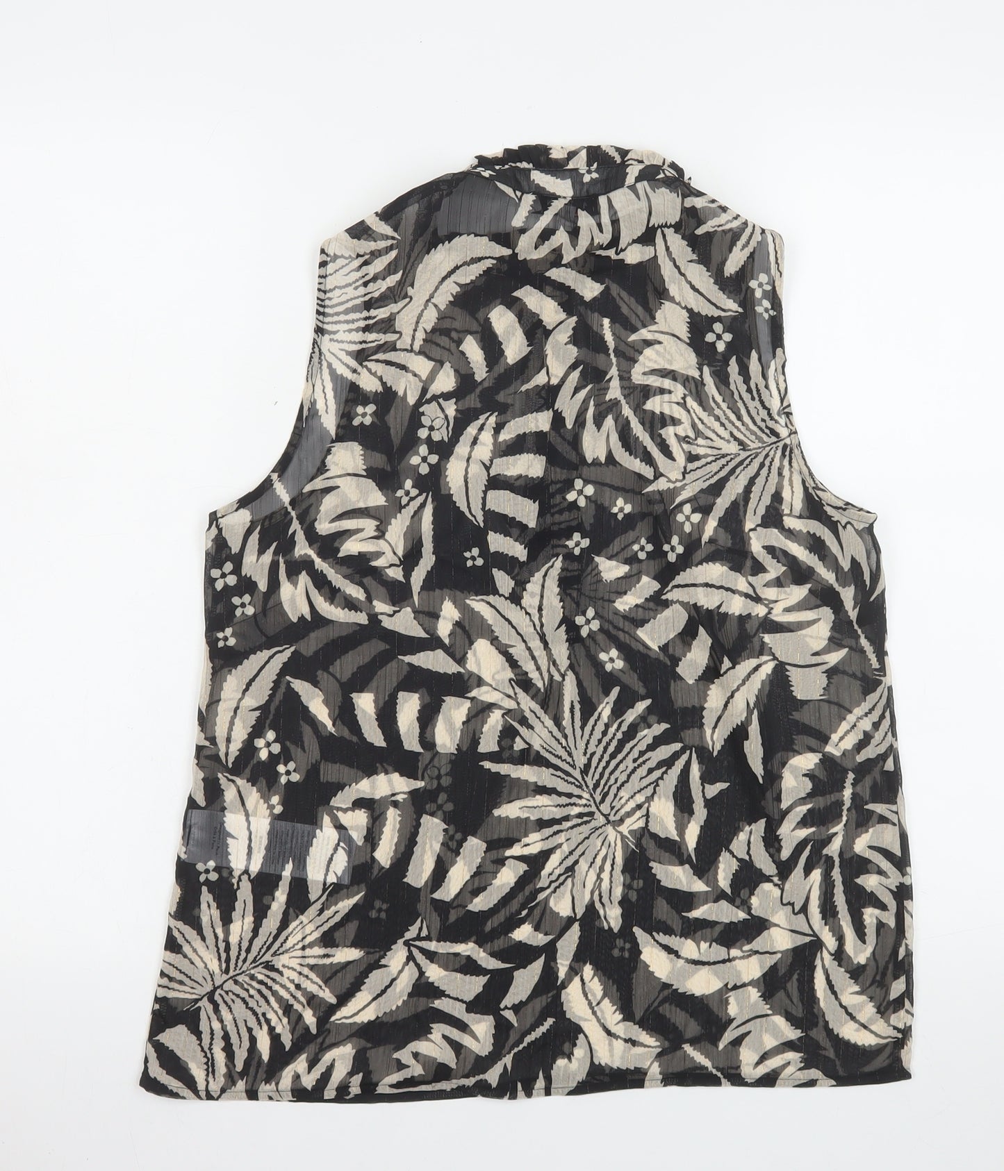 Morgan Women’s Black Floral Sleeveless Tunic Blouse Size 8