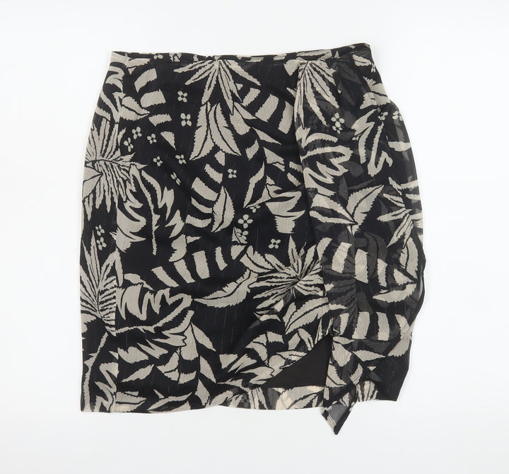 Morgan de Toi Women's Black Floral Knee Length Pencil Skirt Size 10