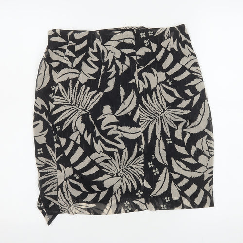 Morgan de Toi Women's Black Floral Knee Length Pencil Skirt Size 10