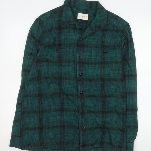 Far Afield Men's Green Check Cotton Long Sleeve Button-Up Shirt Size M
