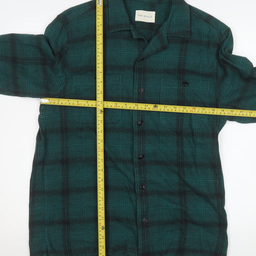 Far Afield Men's Green Check Cotton Long Sleeve Button-Up Shirt Size M