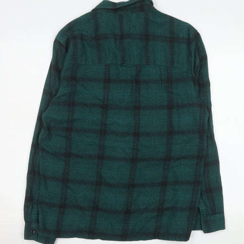 Far Afield Men's Green Check Cotton Long Sleeve Button-Up Shirt Size M