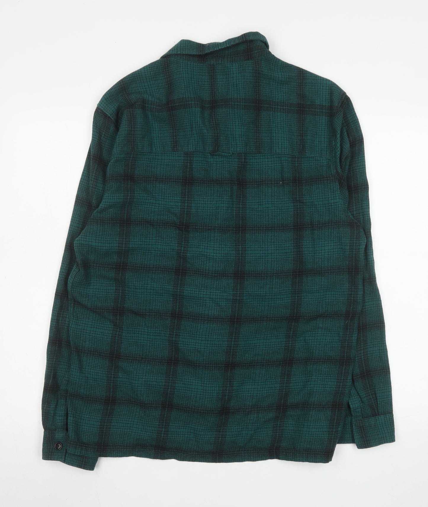 Far Afield Men's Green Check Cotton Long Sleeve Button-Up Shirt Size M