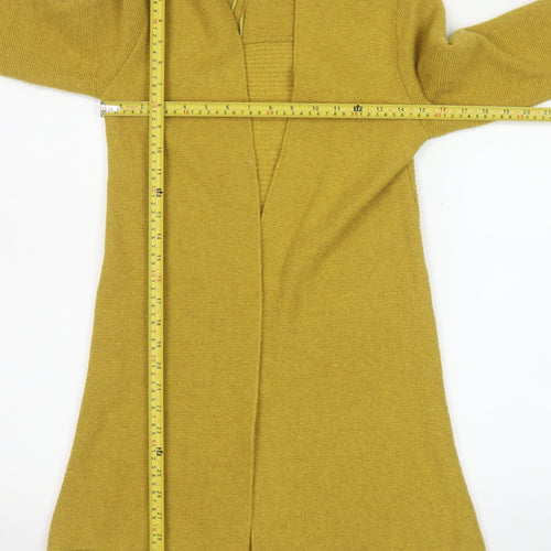 White Stuff Womens Yellow Knit Long Sleeve Open Cardigan UK 6