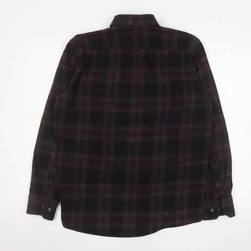 Pre End Men's Brown Check Flannel Button-Up Shirt Size 39 Regular