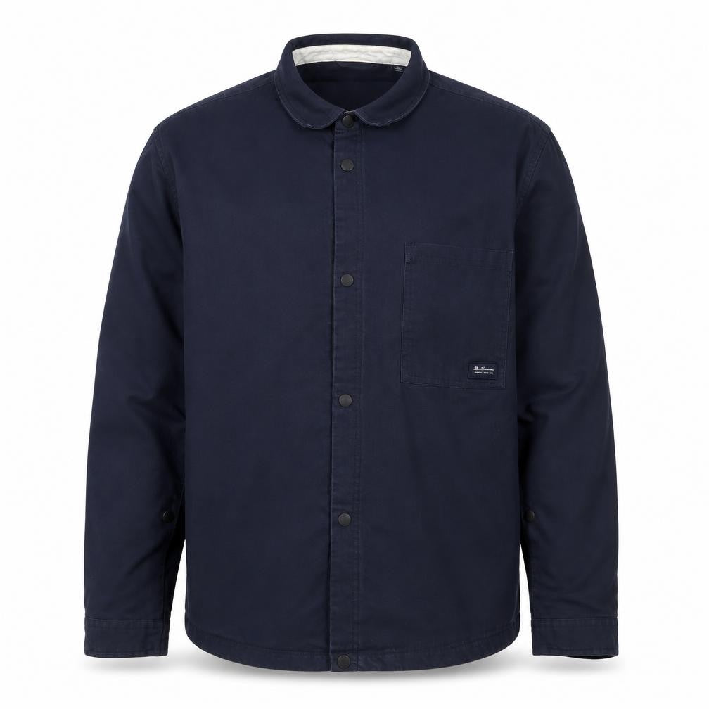 Front view of Ben Sherman Men's Blue 2XL Cotton Basic Jacket Casual Style