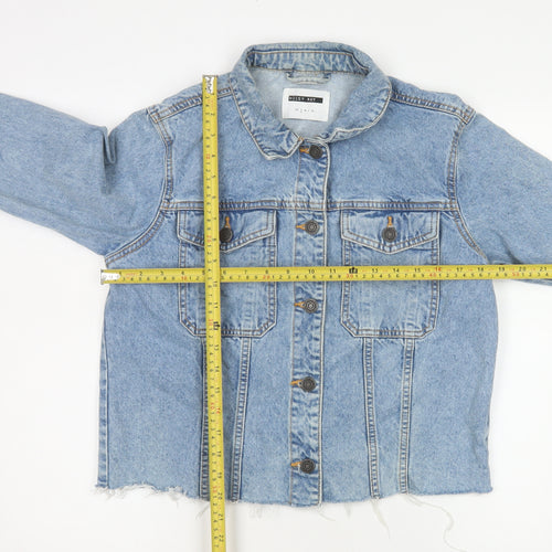 Noisy May Women's Blue Denim Cropped Jacket Size M Classic Style