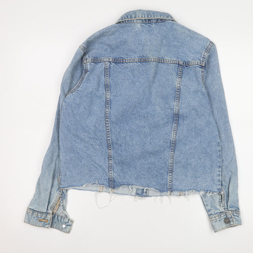 Noisy May Women's Blue Denim Cropped Jacket Size M Classic Style
