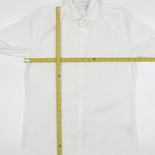 Topman Mens White Slim Fit Formal Dress Shirt Size S