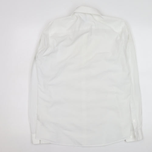 Topman Mens White Slim Fit Formal Dress Shirt Size S