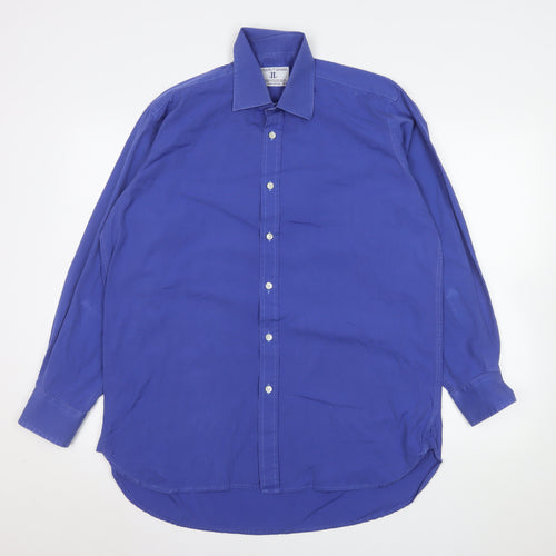 Joseph Turner Women's Blue 16 Cotton Long Sleeve Button-Up Shirt