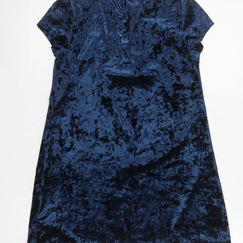 Next Girls Blue Velvet Sequin Collar Shift Party Dress 9 Years