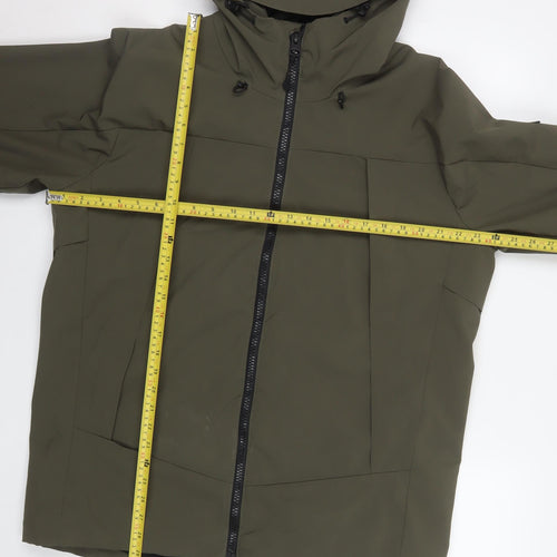 -9° PEAK Men's Green Hooded Rain Jacket Size L Water Resistant Softshell