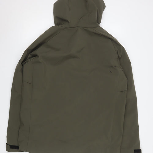-9° PEAK Men's Green Hooded Rain Jacket Size L Water Resistant Softshell