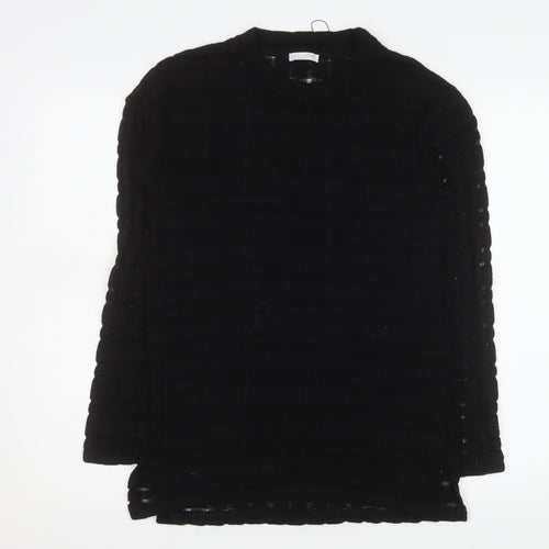 ZARA Women Black Long Sleeve Basic Stretch Blouse Size S