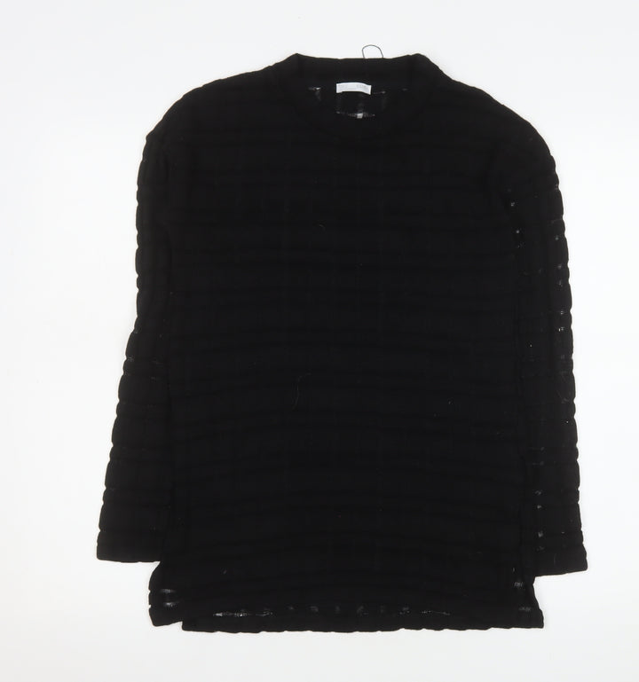 ZARA Women Black Long Sleeve Basic Stretch Blouse Size S