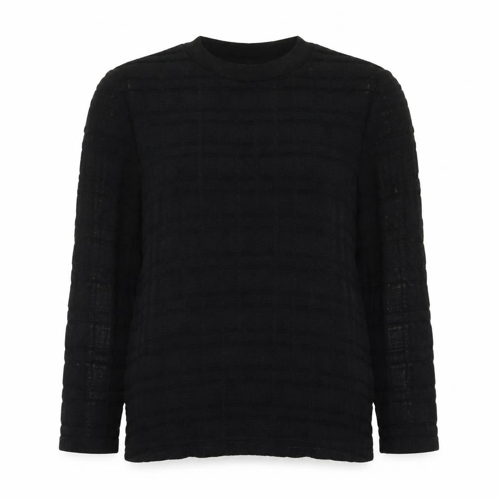 Front view of Zara Women Black Long Sleeve Basic Stretch Blouse, size S