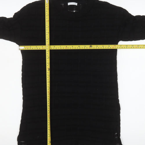 ZARA Women Black Long Sleeve Basic Stretch Blouse Size S