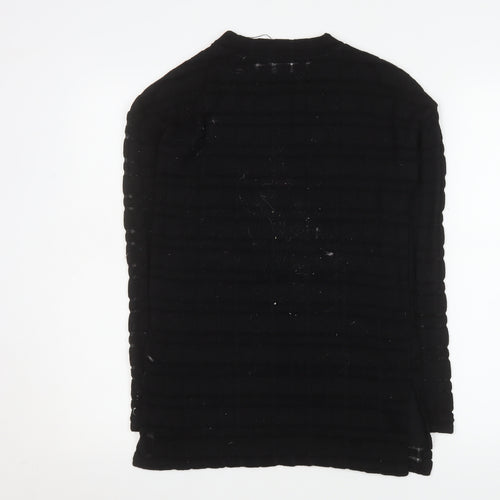 ZARA Women Black Long Sleeve Basic Stretch Blouse Size S
