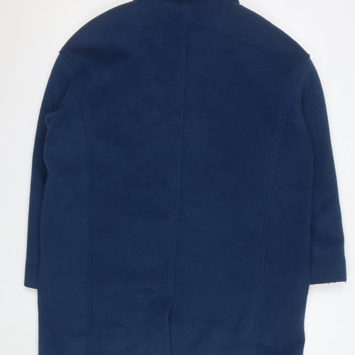 Marks and Spencer Womens Blue Wool Overcoat Size 14 Regular