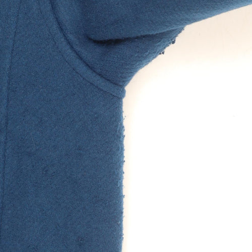 Marks and Spencer Womens Blue Wool Overcoat Size 14 Regular
