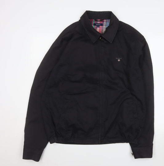 GANT Men's Black Cotton Full Zip Collared Casual Jacket XL