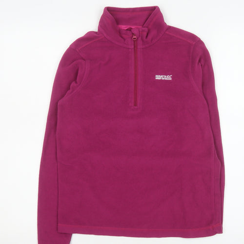 Regatta Girls Pink Fleece 1/4 Zip Pullover Sweatshirt Size 13 Years