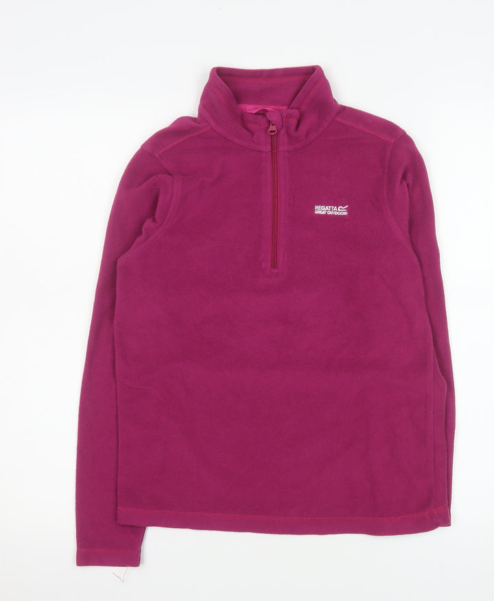 Regatta Girls Pink Fleece 1/4 Zip Pullover Sweatshirt Size 13 Years