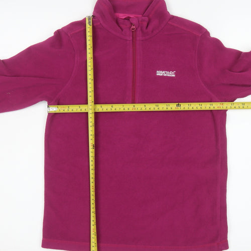 Regatta Girls Pink Fleece 1/4 Zip Pullover Sweatshirt Size 13 Years