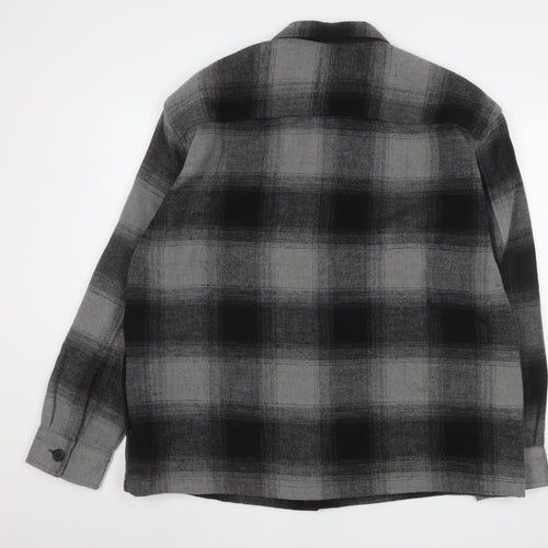Marks and Spencer Men's Grey Check Flannel Jacket L Regular Fit