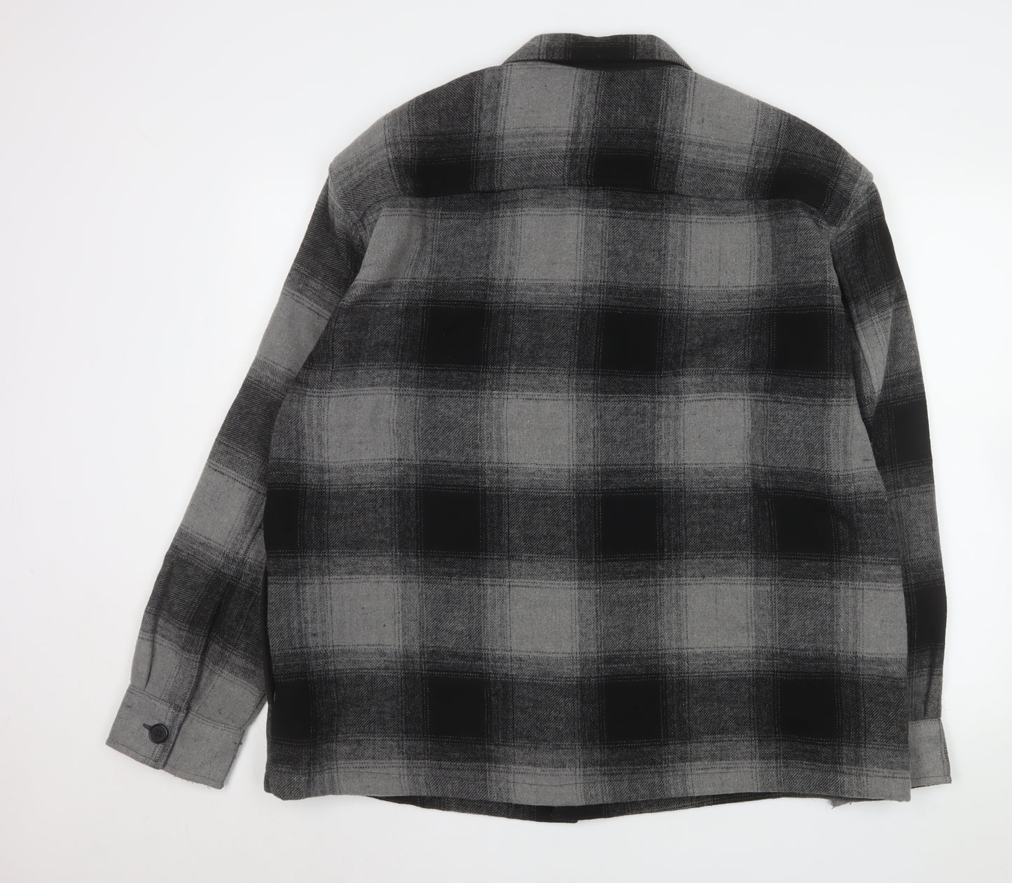 Marks and Spencer Men's Grey Check Flannel Jacket L Regular Fit