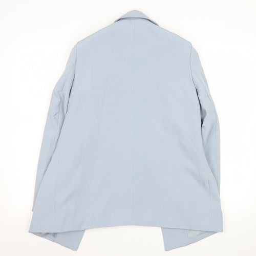 Missguided Women Blue Long Blazer Jacket UK 6 Slim Fit Lined Polyester Blend