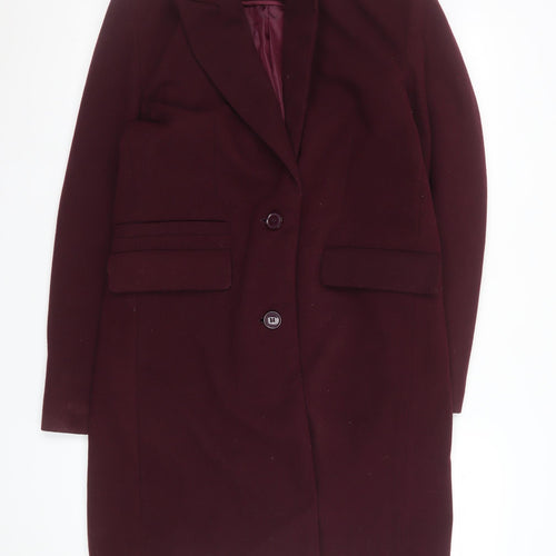 Primark Women Red Polyester Mid-Length Overcoat Size 6