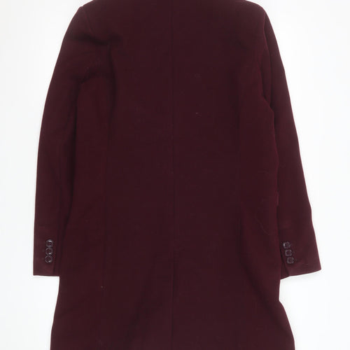 Primark Women Red Polyester Mid-Length Overcoat Size 6