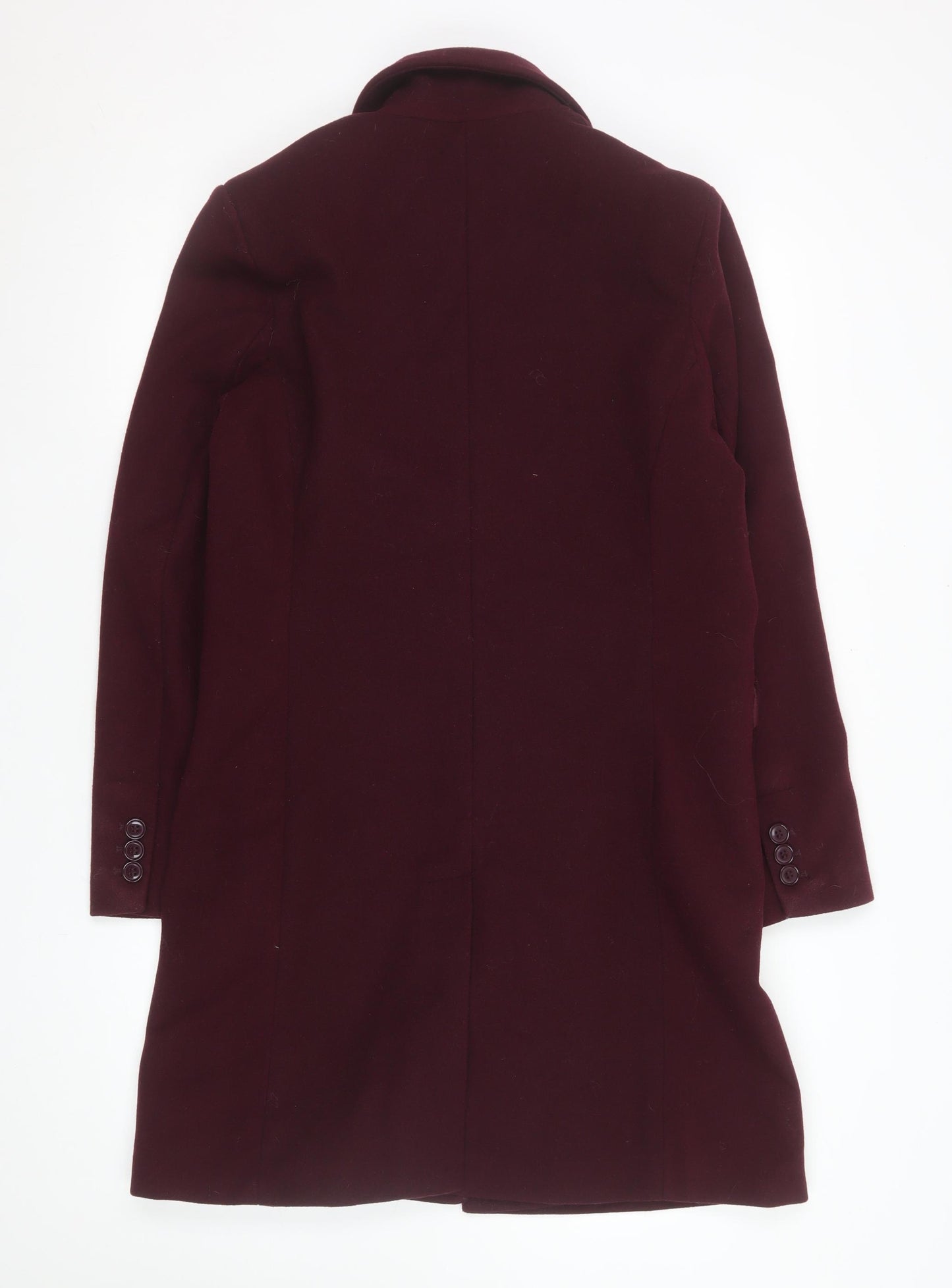 Primark Women Red Polyester Mid-Length Overcoat Size 6
