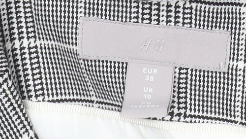 H&M Women’s Grey Checked Single-Breasted Blazer UK 10 Classic Fit
