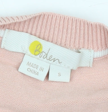 Boden Women's Pink Cotton V-Neck Button Cardigan Size S