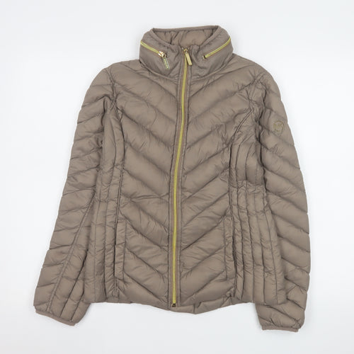 Michael Kors Women's Brown XS Puffer Jacket Lightweight Packable Down