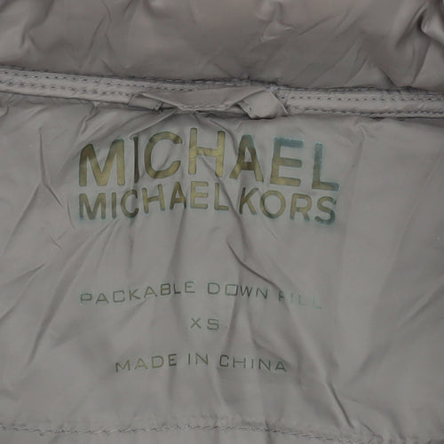 Michael Kors Women's Brown XS Puffer Jacket Lightweight Packable Down
