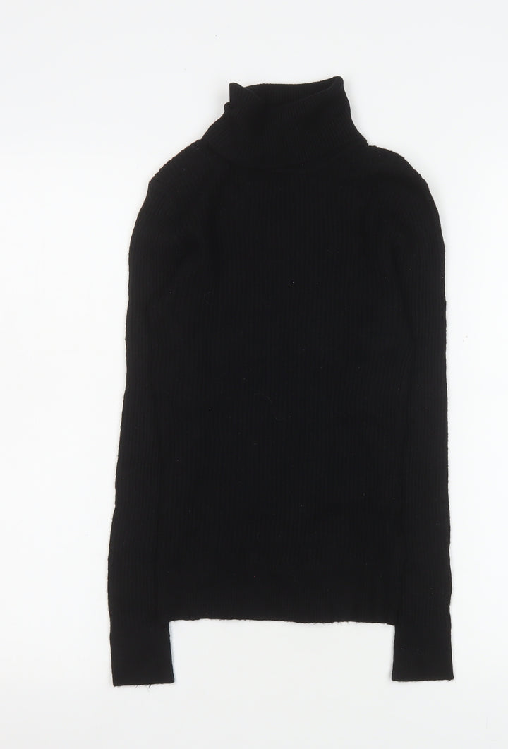 Primark Women's Black Roll Neck Slim Fit Jumper Size S 10-12