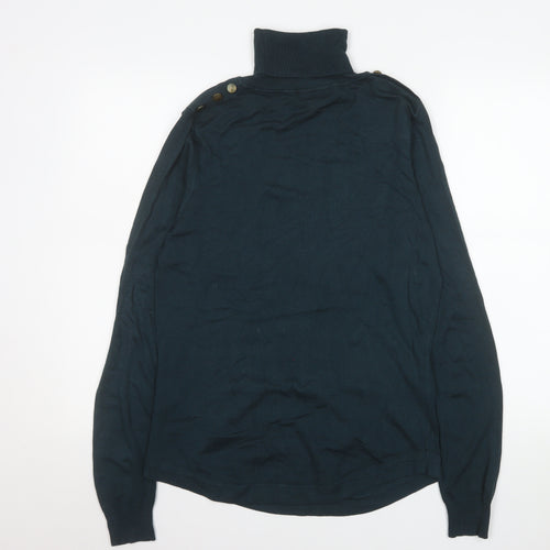 Warehouse Women Black Roll Neck Long Sleeve Knit Jumper Size 14