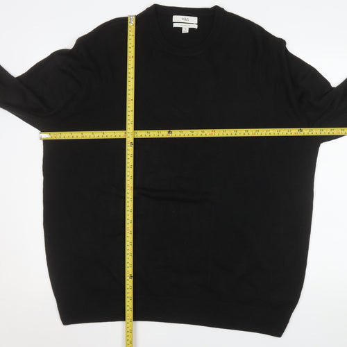 Marks and Spencer Men’s Black 2XL Crew Neck Pullover Jumper