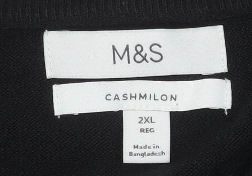 Marks and Spencer Men’s Black 2XL Crew Neck Pullover Jumper