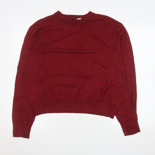 H&M Mens Red Crew Neck Pullover Jumper Size M