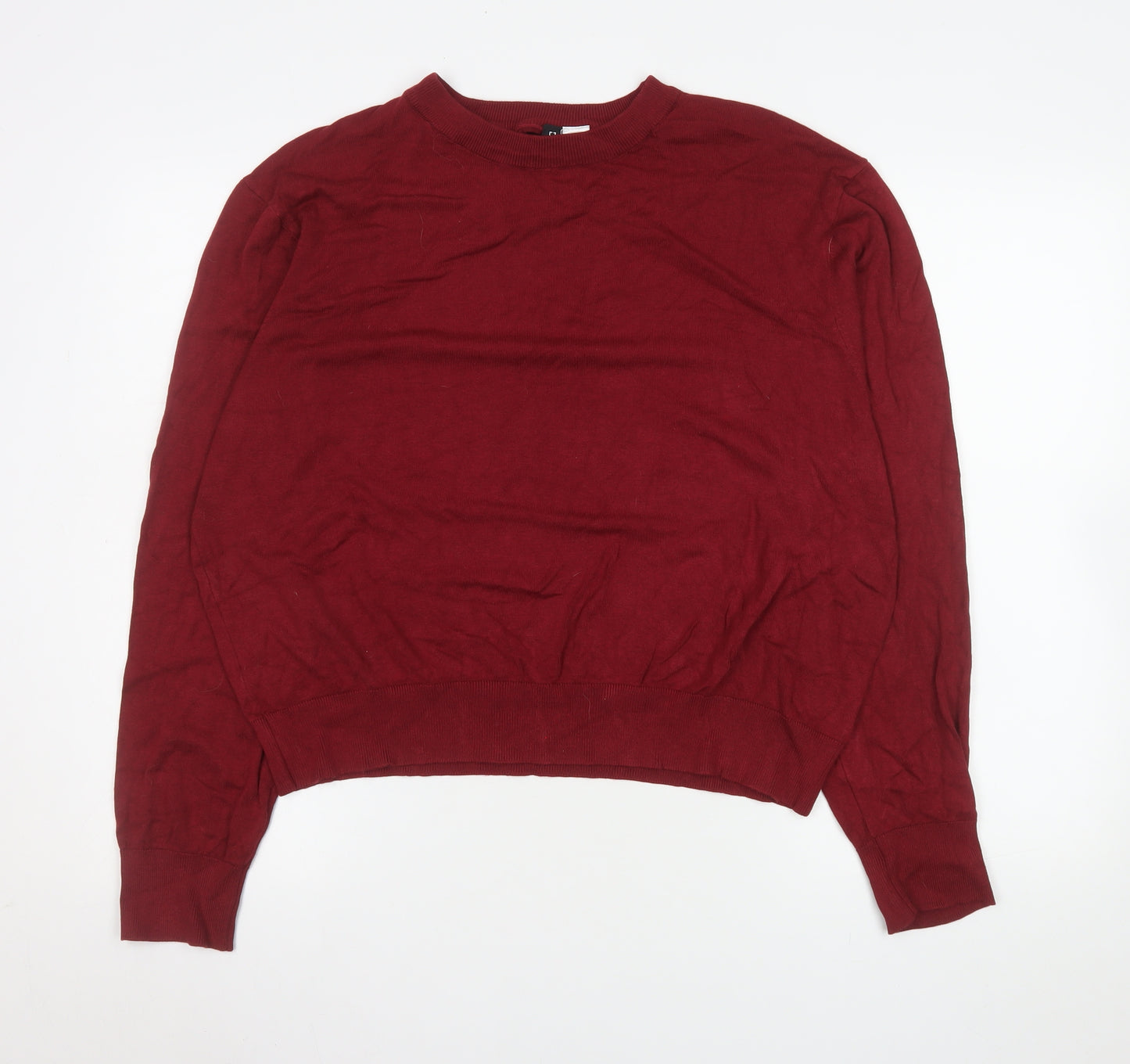 H&M Mens Red Crew Neck Pullover Jumper Size M