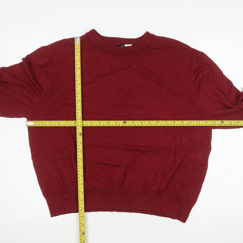 H&M Mens Red Crew Neck Pullover Jumper Size M