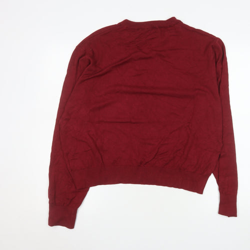 H&M Mens Red Crew Neck Pullover Jumper Size M