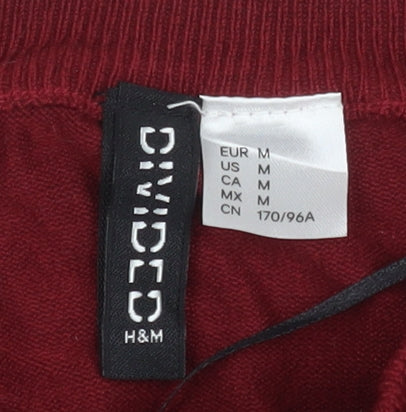H&M Mens Red Crew Neck Pullover Jumper Size M