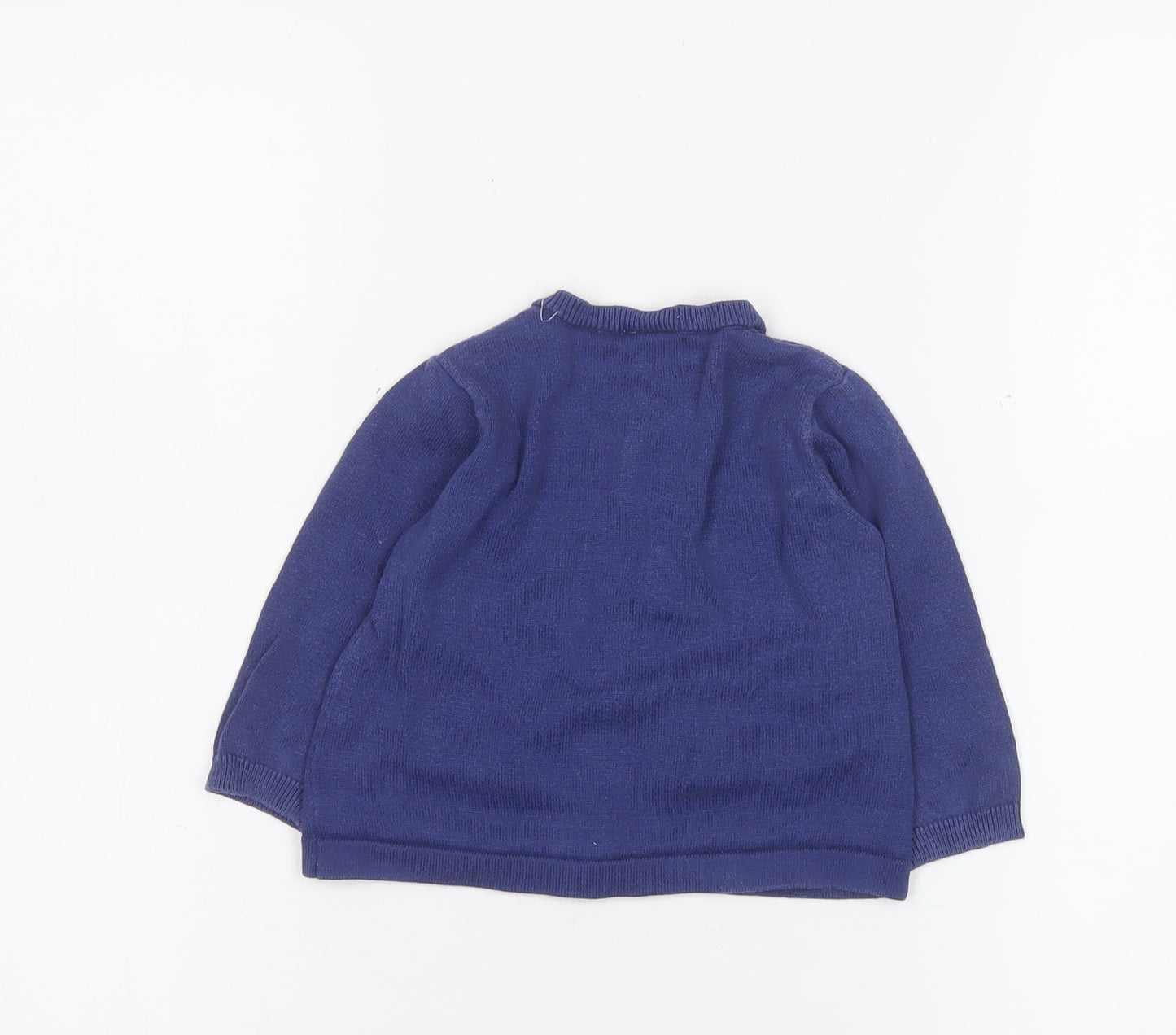 Mini Club Blue Cotton Knit Girls Cardigan 9-12 Months Button Up