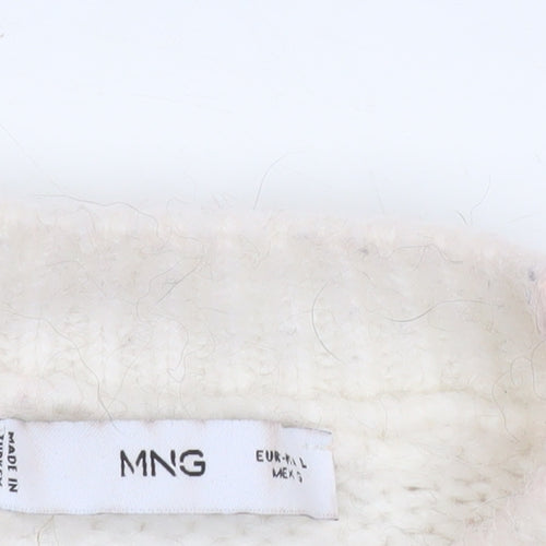 MNG Women's Beige Argyle Wool Blend Pullover Jumper Size L